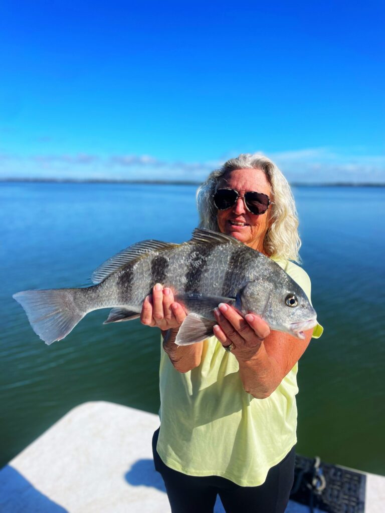 A happy fishing client