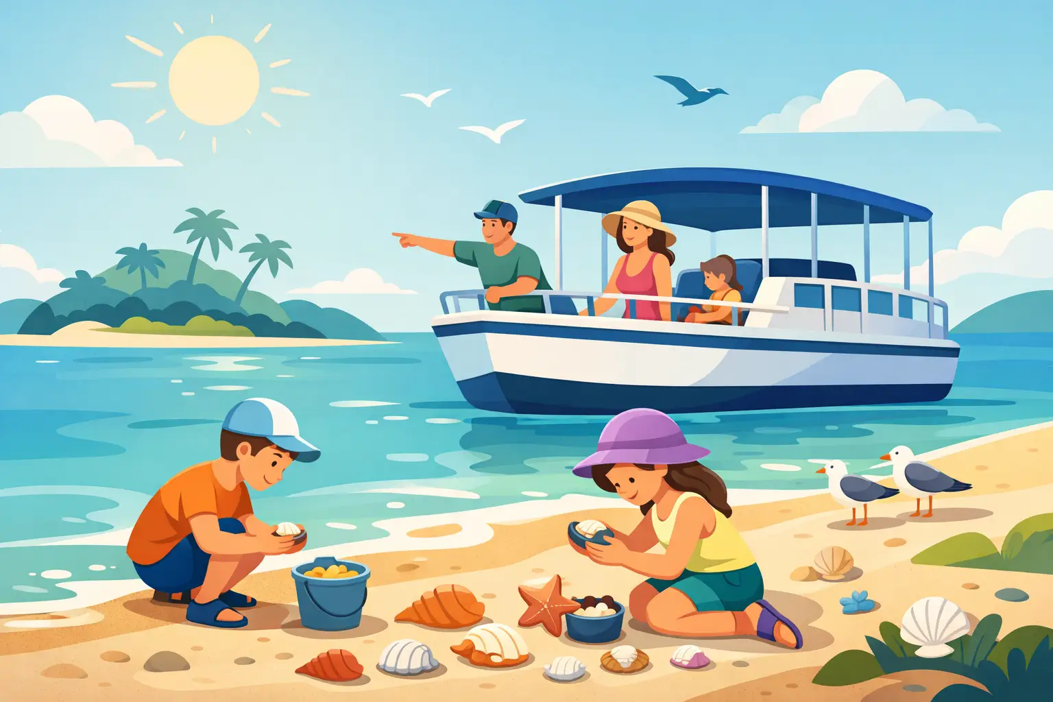 Plan a Family Shelling Boat Tour Kids Love