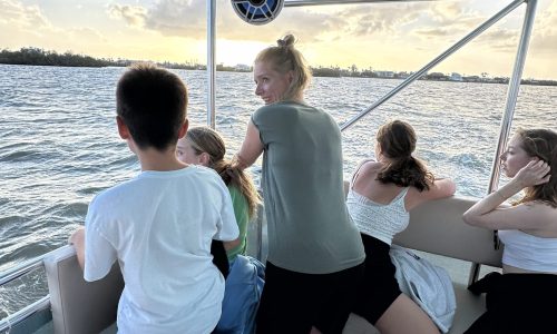 family enjoys boat tour Fort Myers Beach
