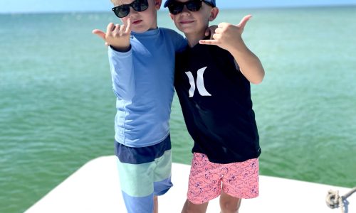 kids on aprivate charter boat Fort Myers Beach